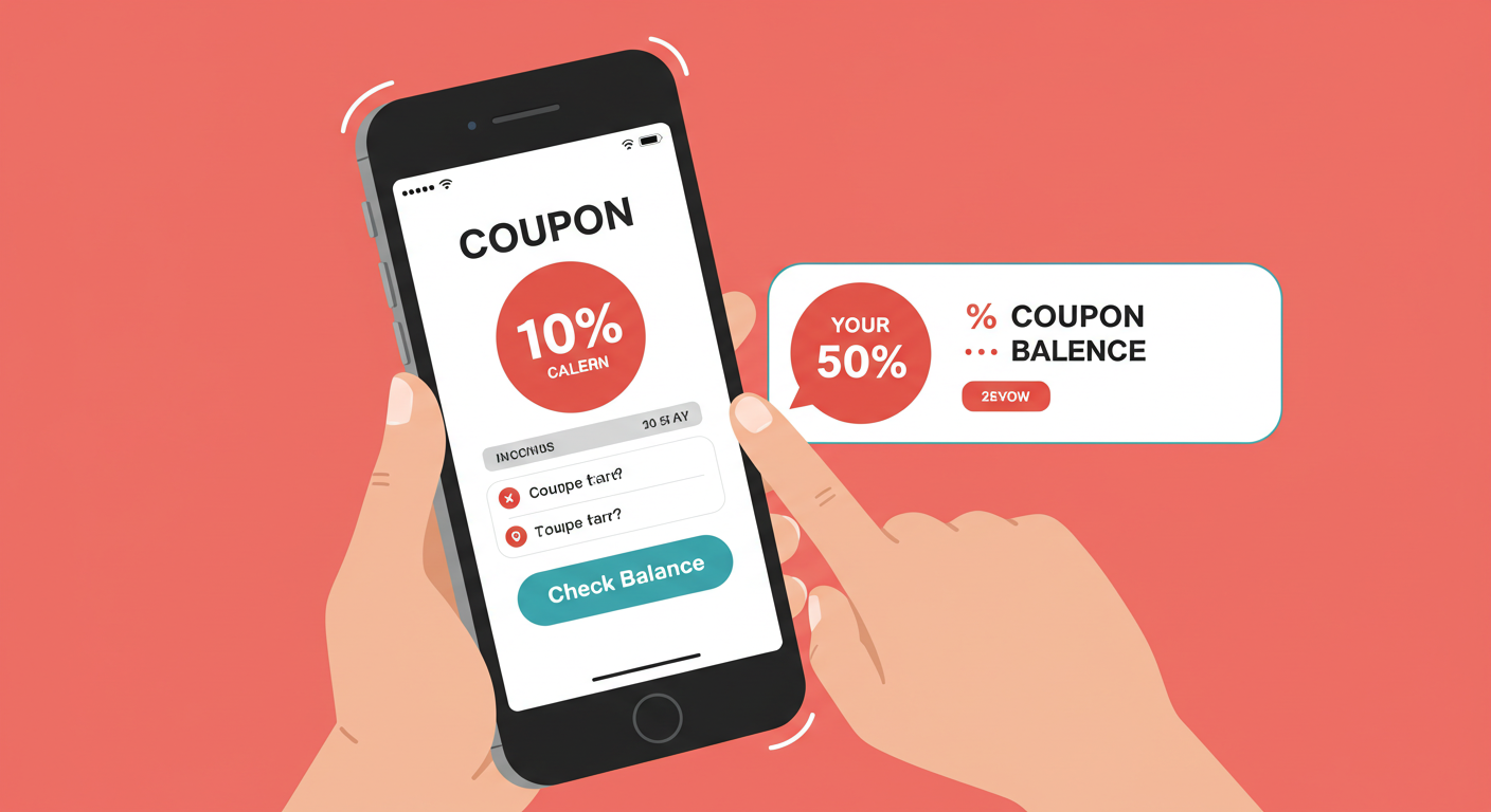 스마트폰 앱에서 소비쿠폰 잔액을 확인하는 장면