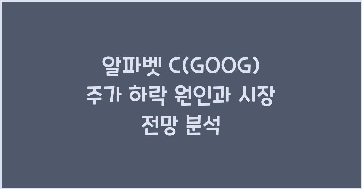 알파벳 C(GOOG) 주가 하락 원인