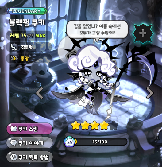 젬스톤 장착 화면 (블랙펄)