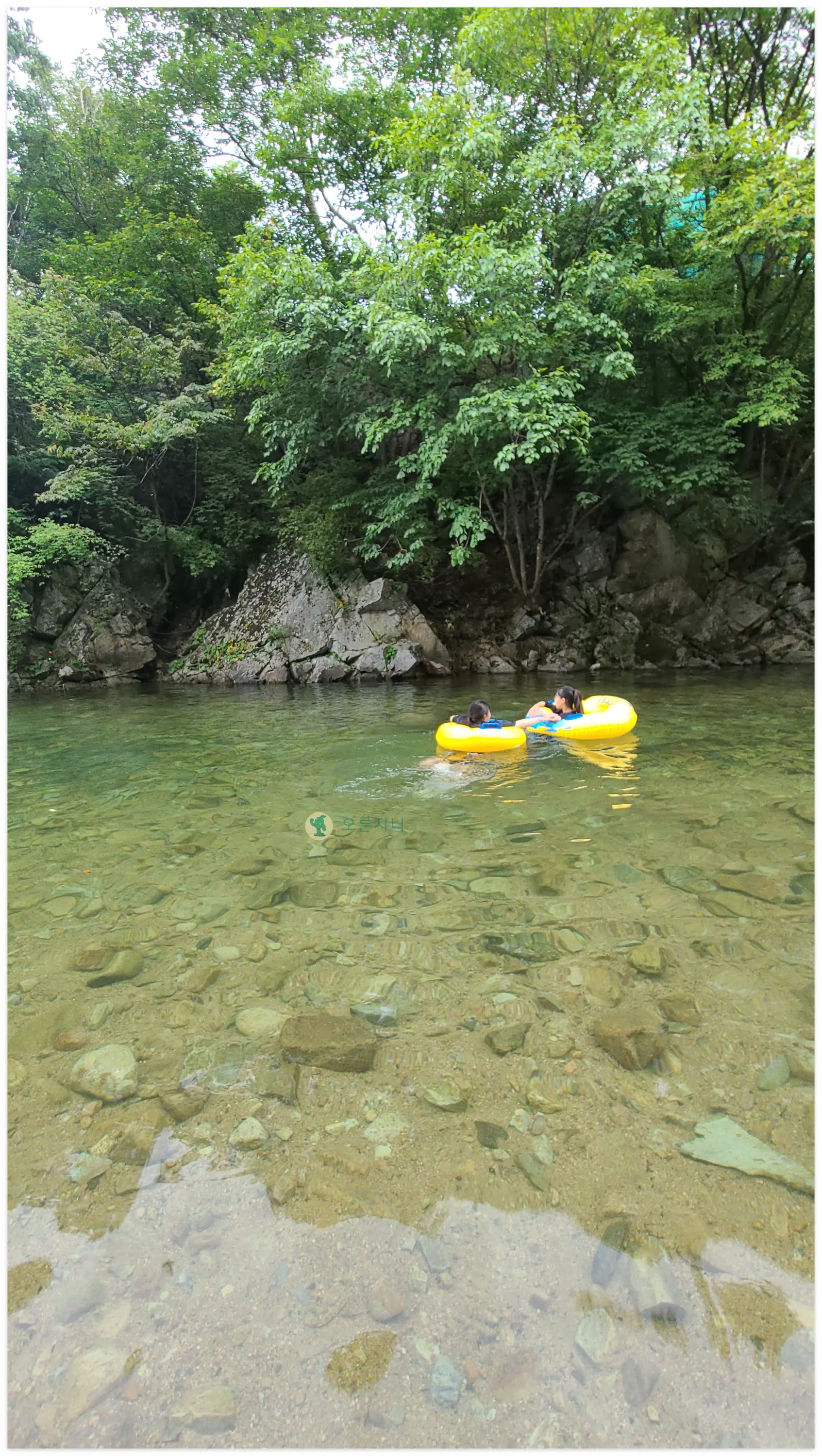 쌍곡계곡-송화펜션-평상이용-계곡물-아이들