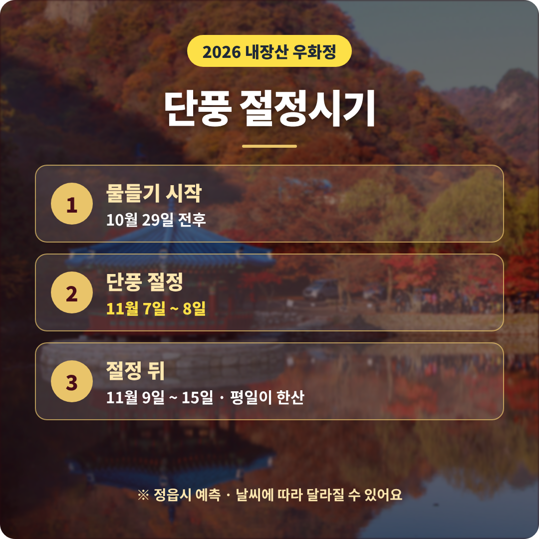 내장산 우화정 이미지