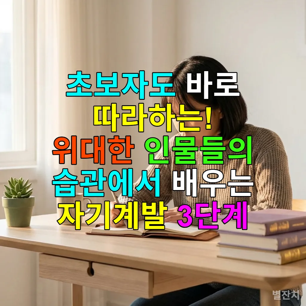 책상에 앉아 자기계발 노트를 쓰는 한국 청년의 모습