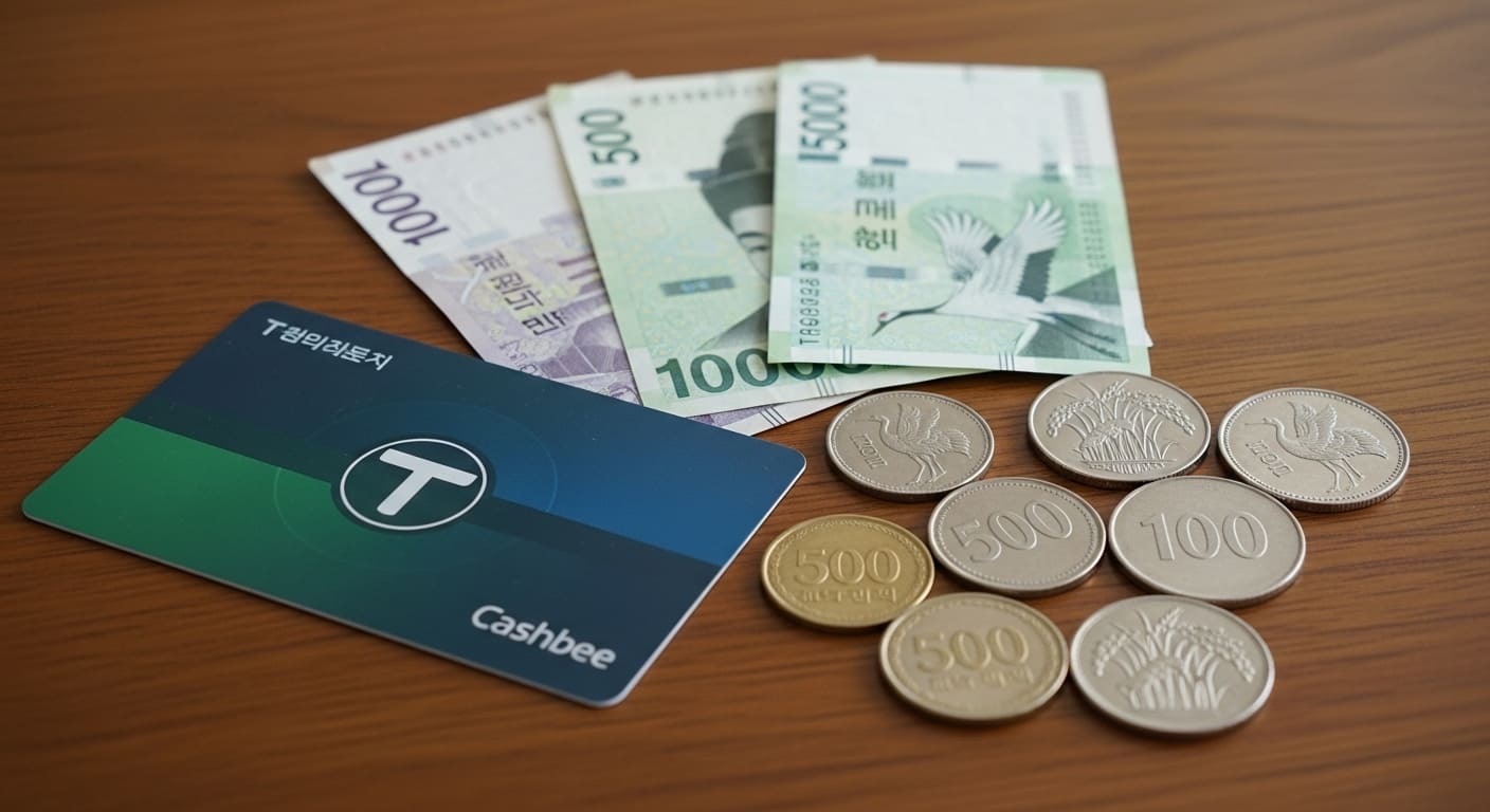 편의점 카운터에서 티머니 환불을 진행하는 장면