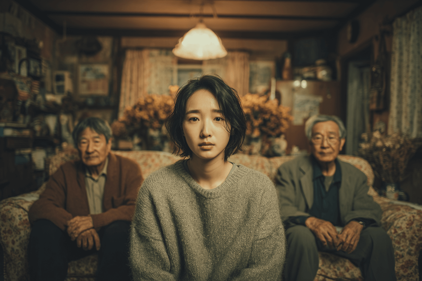 카메라를-바라보고-있는-가족-이미지