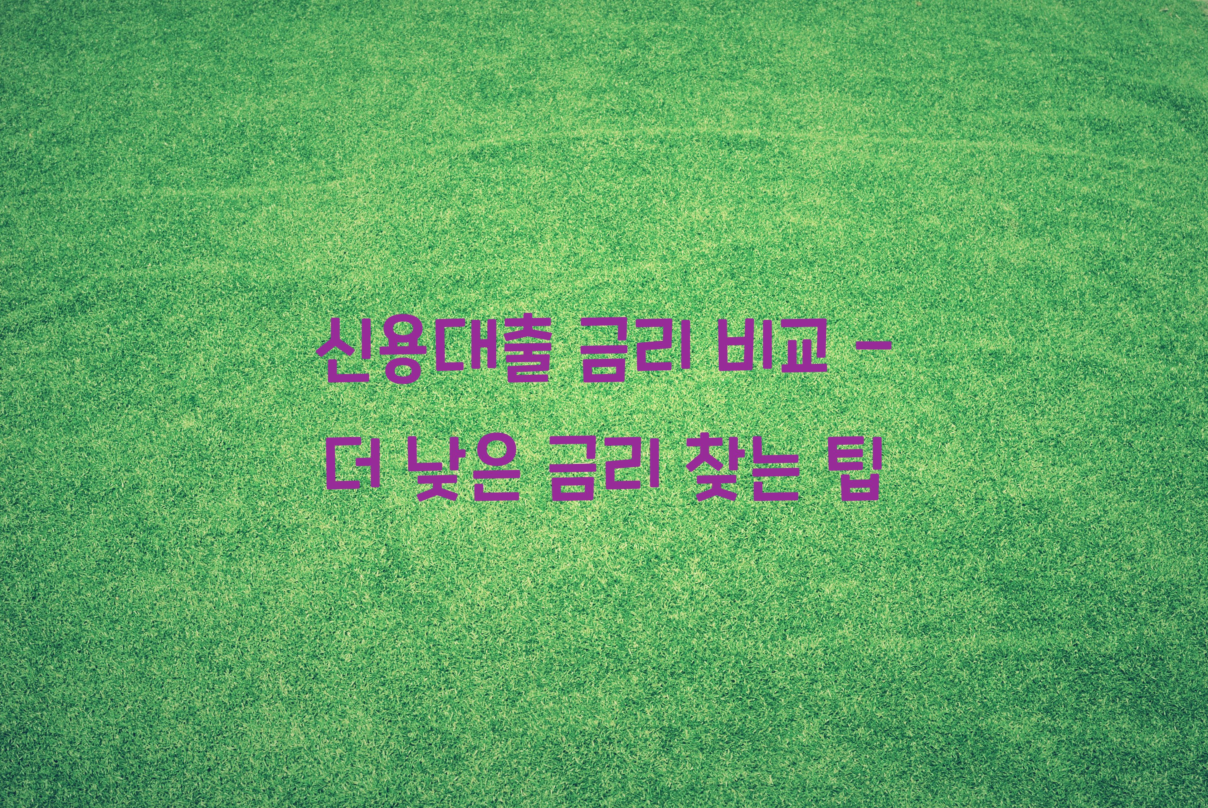 신용대출 금리 비교