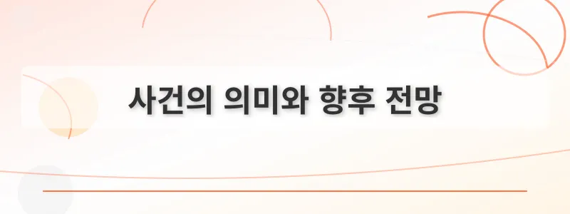 사건의 의미와 향후 전망