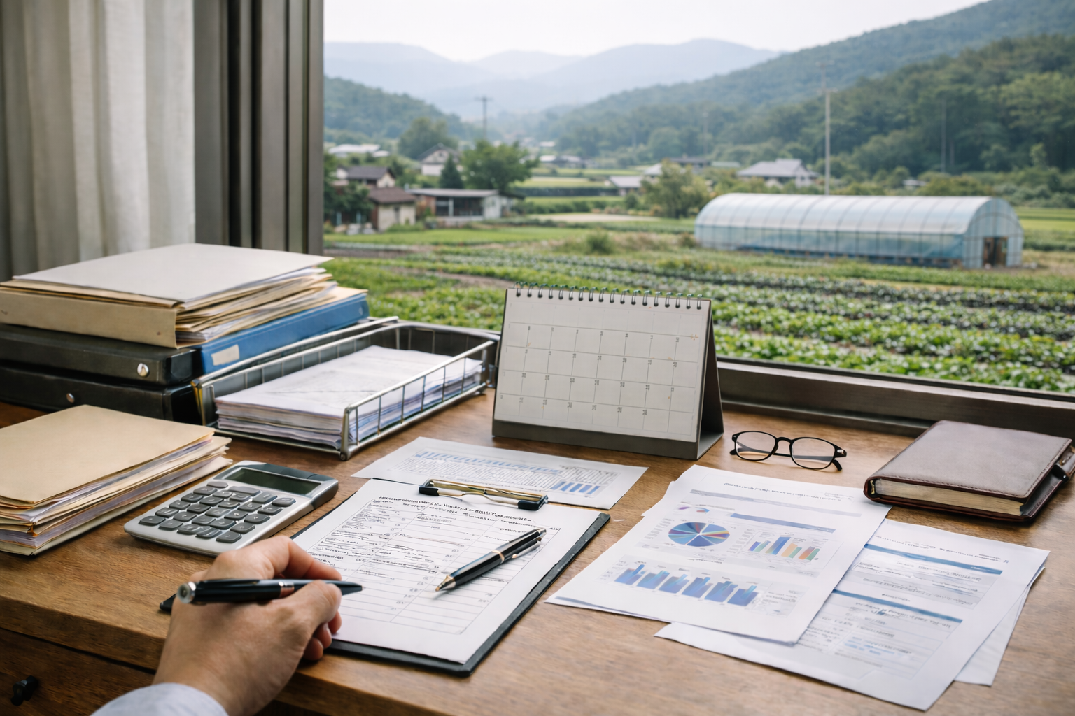 귀농 지원 심사 보완 요청 검토를 위한 농촌 행정 서류 정리 환경