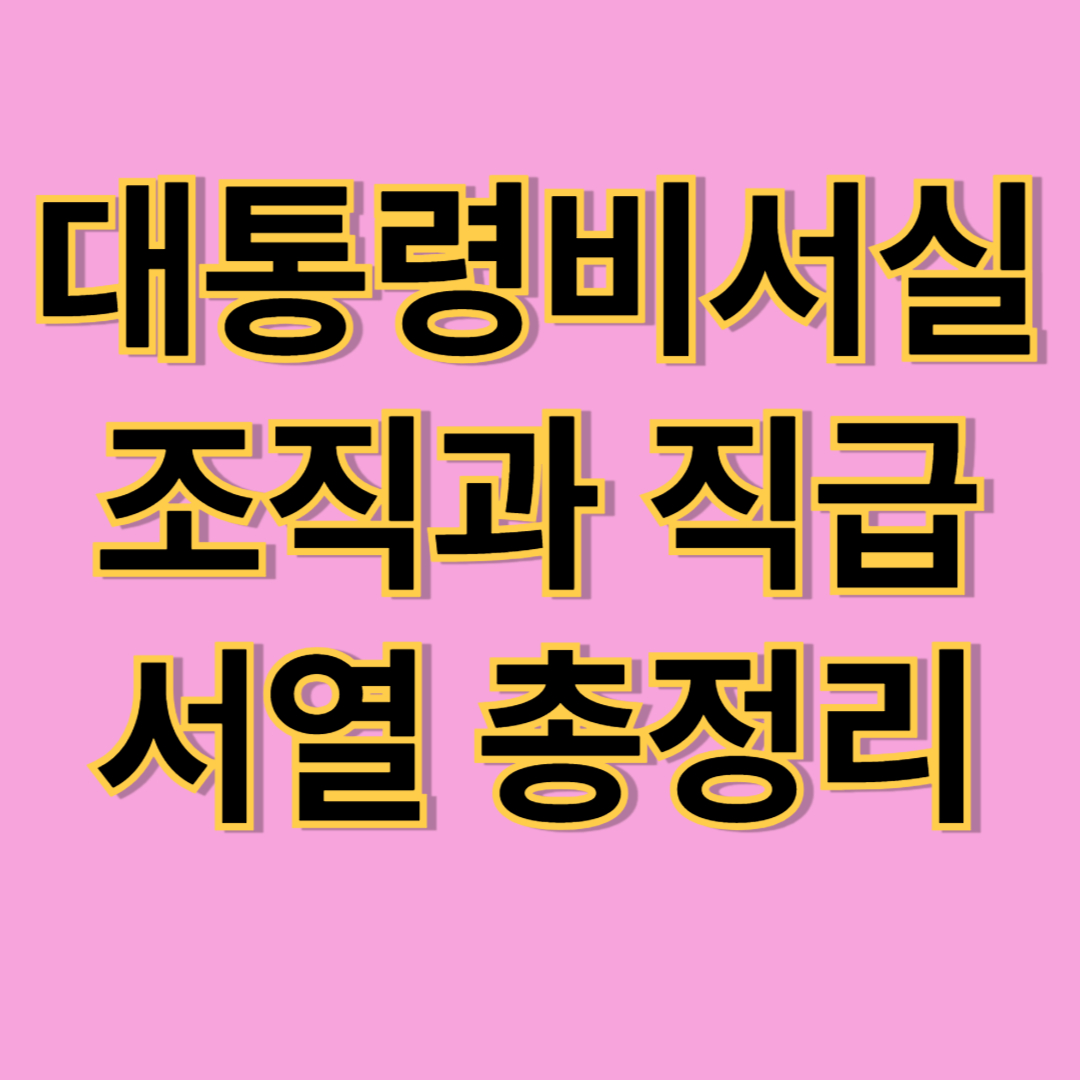 청와대 직급체계 및 조직도 완전정복 (+대통령실 조직도)