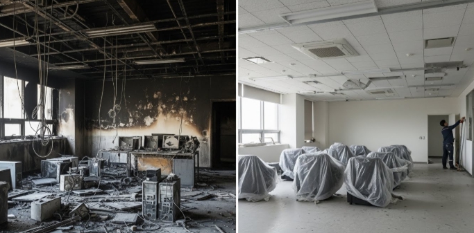 화재 청소 복구중