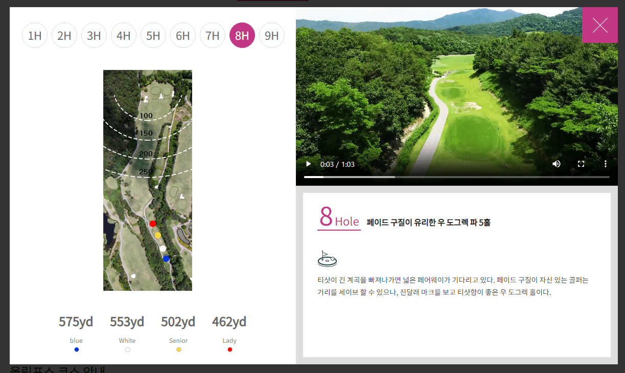 뉴스프링빌 컨트리클럽 올림프스코스 8