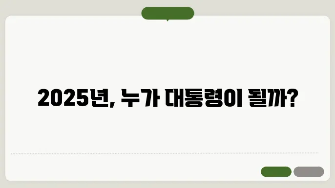 2025년 대통령 선거 전망