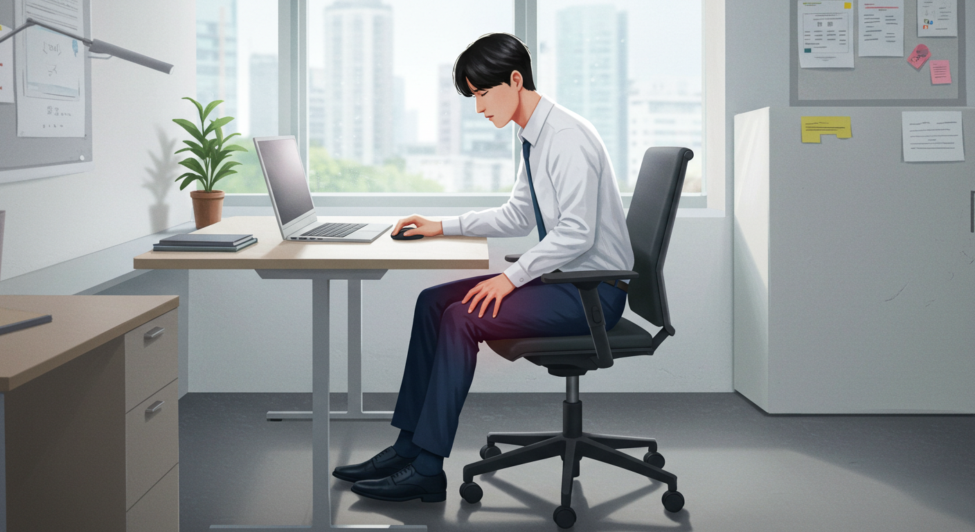 무릎통증, 의자자세, 고관절