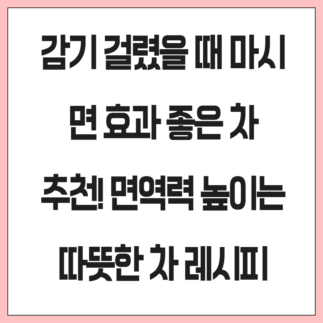 감기에 걸렸을 때 좋은 차