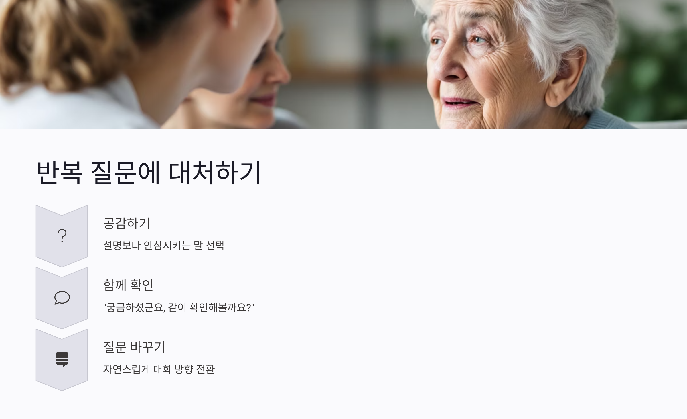 치매환자와 감정 공감하는 대화 요령