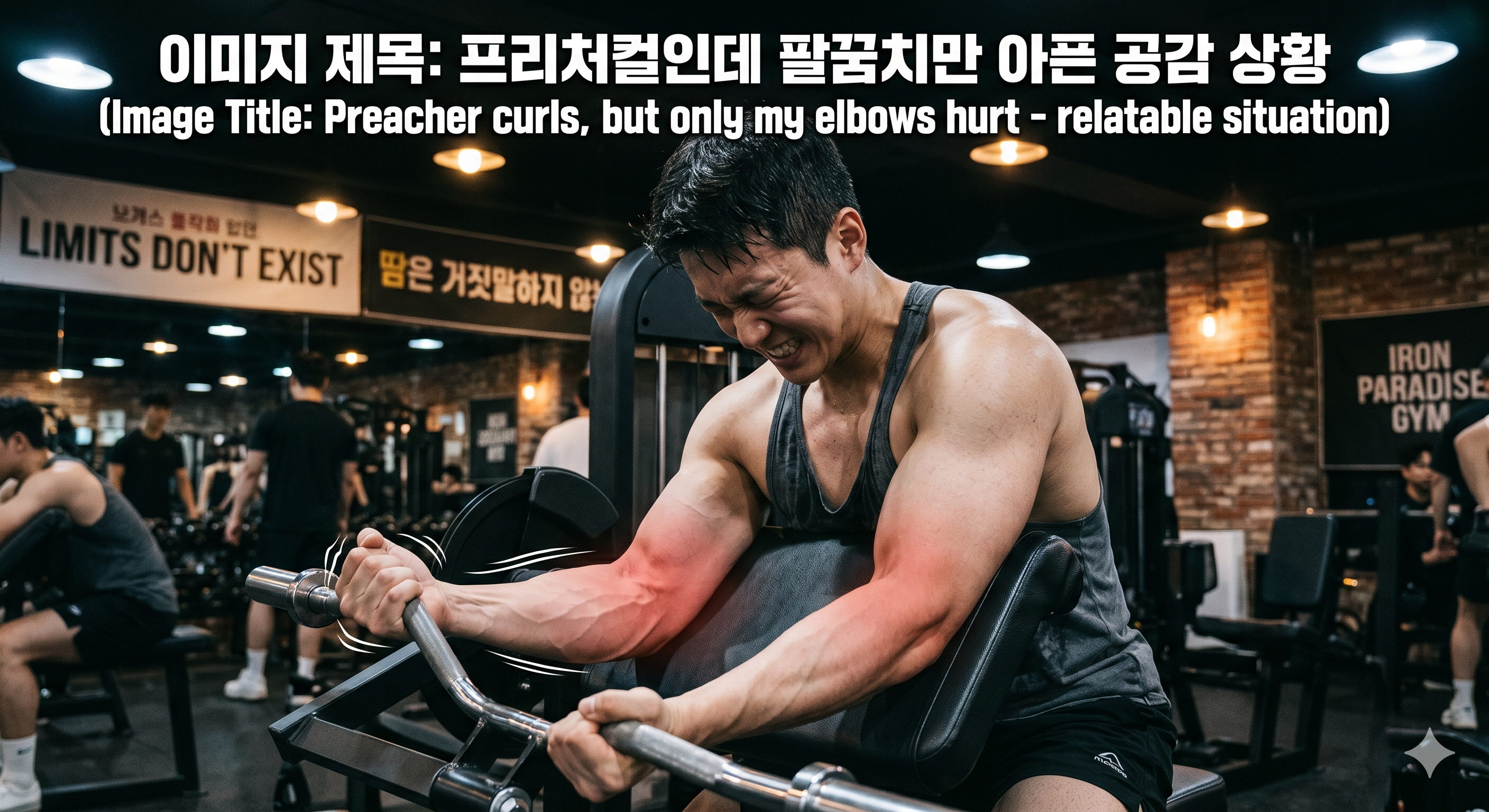 프리처컬인데 팔꿈치만 아픈 공감 상황