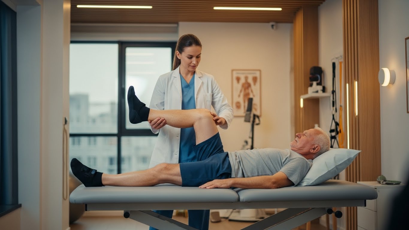 전문 물리치료사를 통해 무릎 관절의 유연성과 안정성을 회복하는 재활 치료 과정