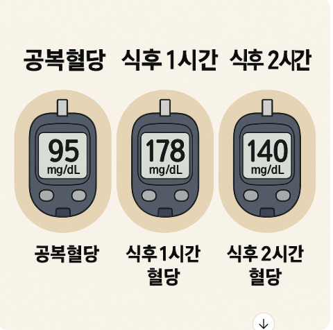 공복혈당과 식후 1시간, 식후 2시간 혈당 수치가 가지는 의미 관련 사진
