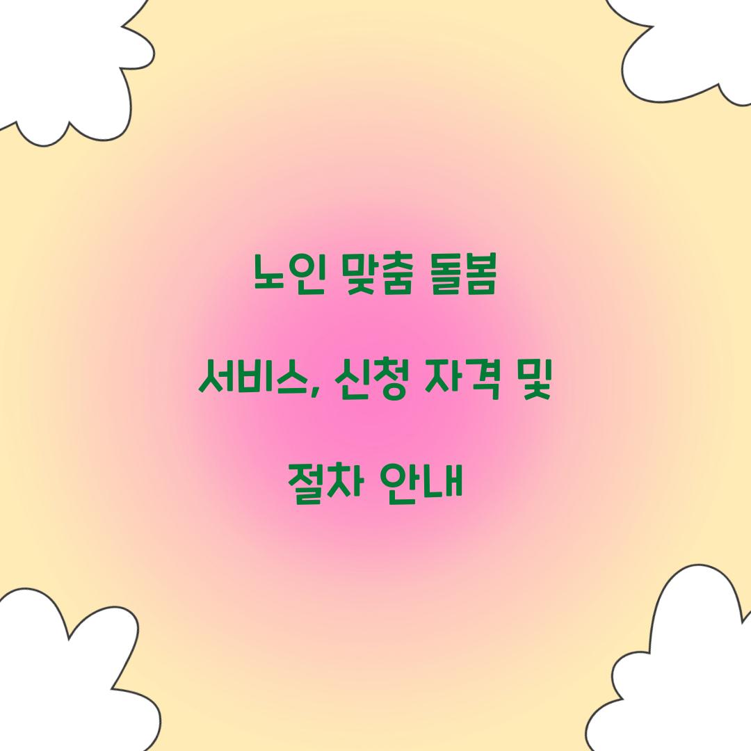 노인 맞춤 돌봄 서비스