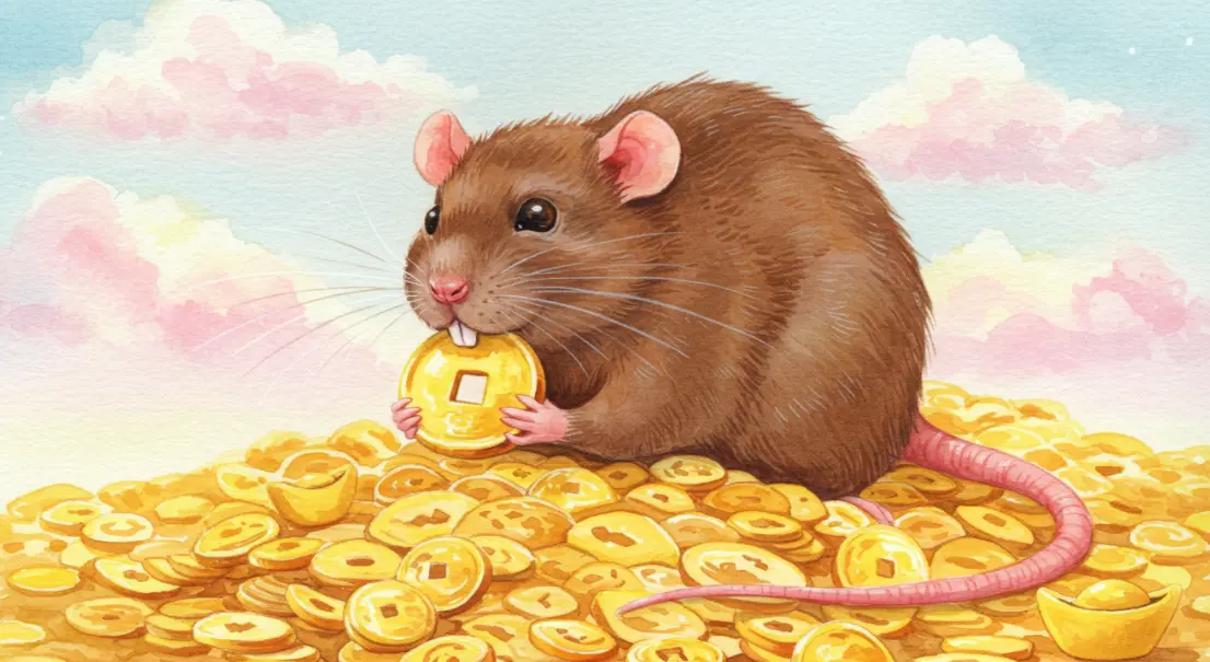 큰 쥐가 금화를 입에 물고 집 안으로 들어오는 꿈