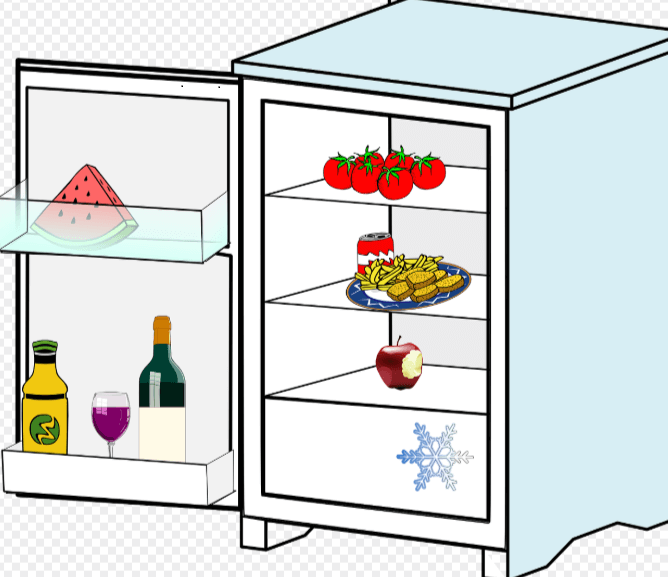 냉장고속 음식있음
