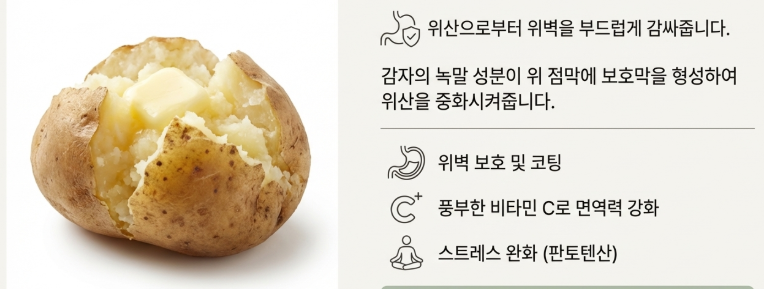감자의 녹말 성분은 위 점막을 코팅하는 역할 이미지