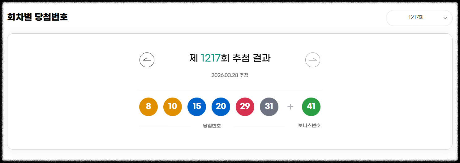 1218회로또예상번호