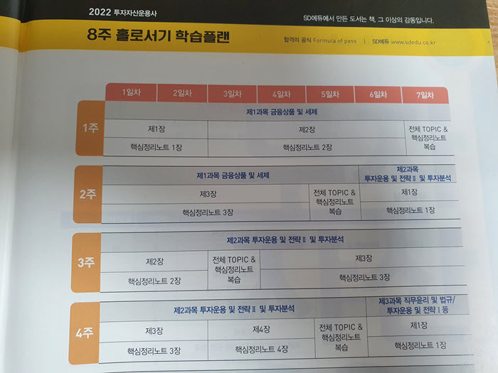 투자자산운용사 8주 학습계획