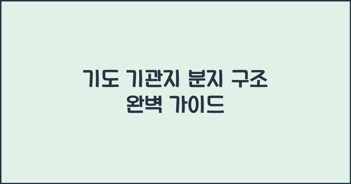 기도 기관지 분지 구조