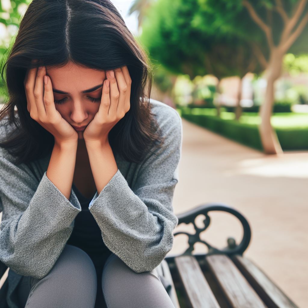 불안해 하는 여자