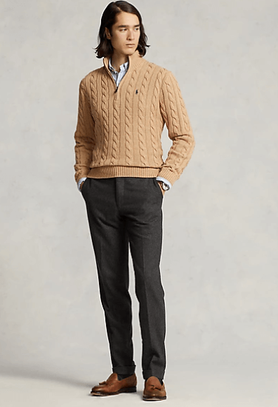 폴로 남성 케이블 니트 코튼 스웨터 색상 및 사이즈 알아보기