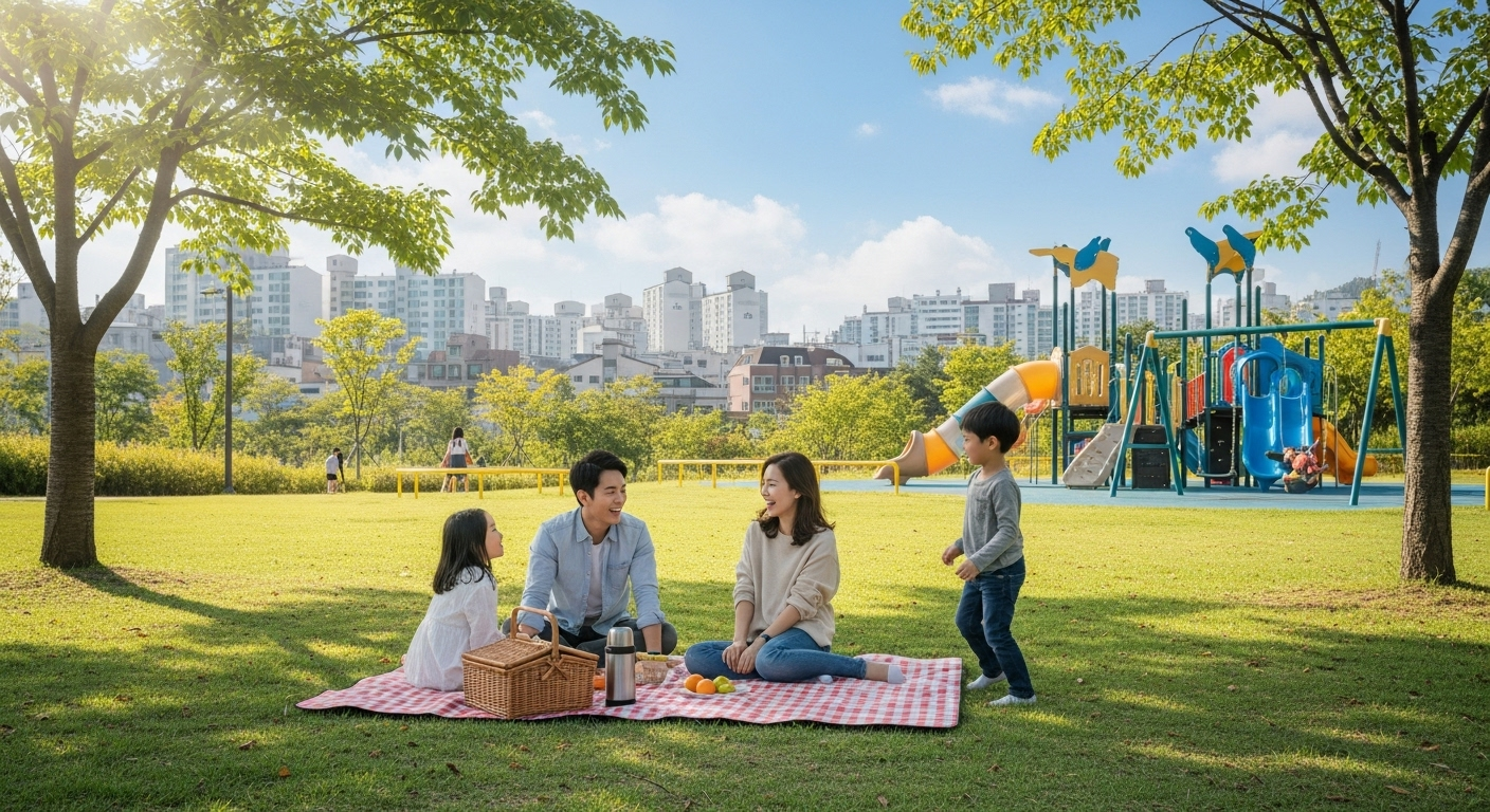 하계동 공원에서의 평화로운 오후