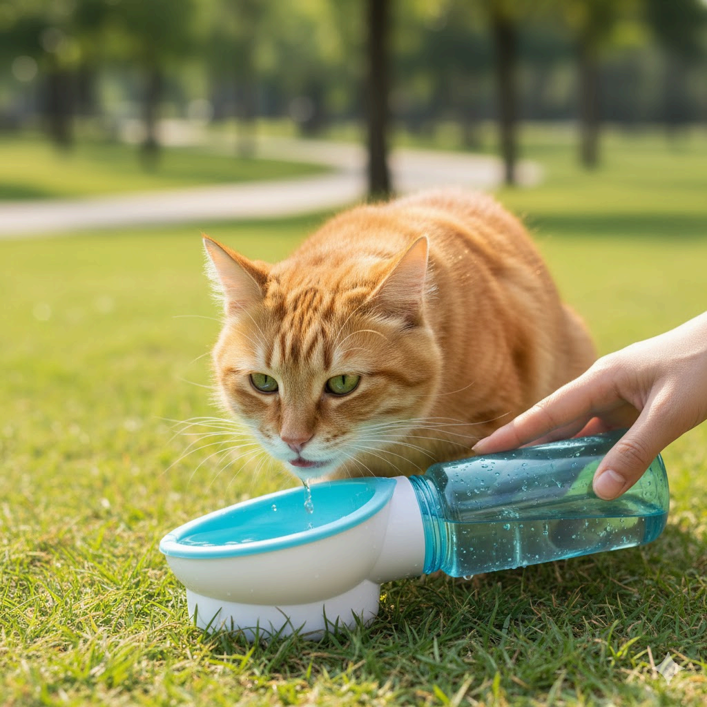 고양이와 장시간 이동 시 수분 공급 방법