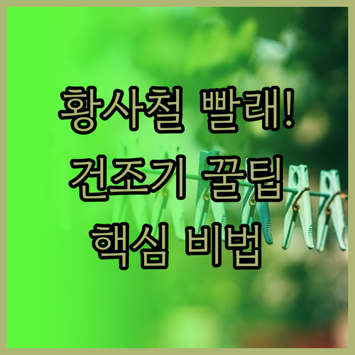 황사철 실내 빨래 건조법 및 건조기 ..