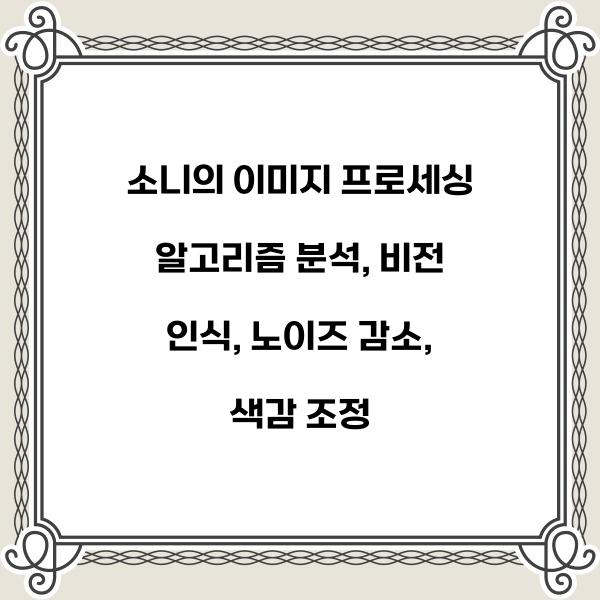 소니의 이미지 프로세싱 알고리즘 분석
