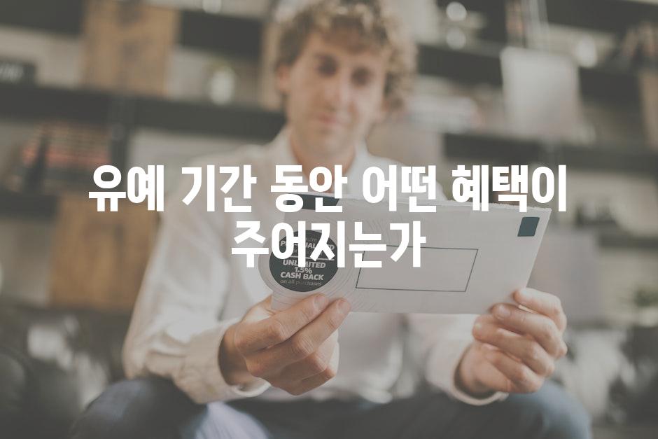 유예 기간 동안 어떤 혜택이 주어지는가