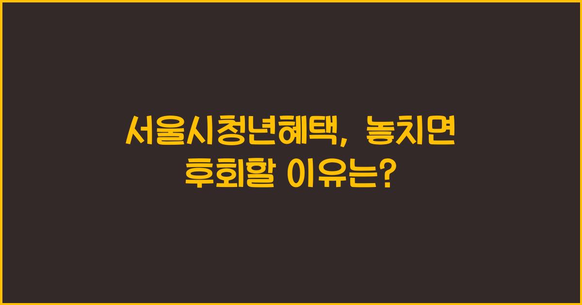 서울시청년혜택