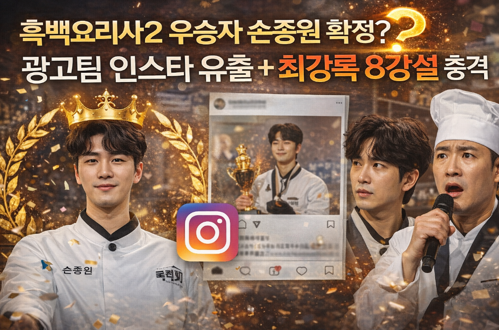 흑백요리사2 손종원 우승 스포일러 유출 충격 현실화?