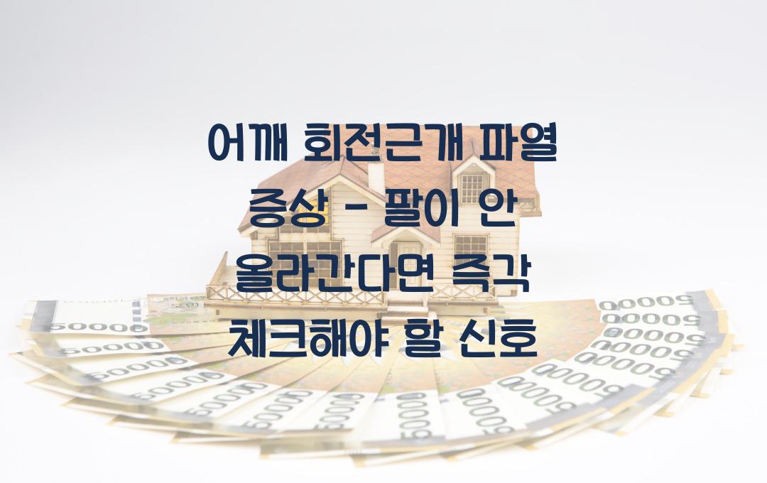 어깨 회전근개 파열 증상 - 팔이 안 올라간다면 위험 신호!