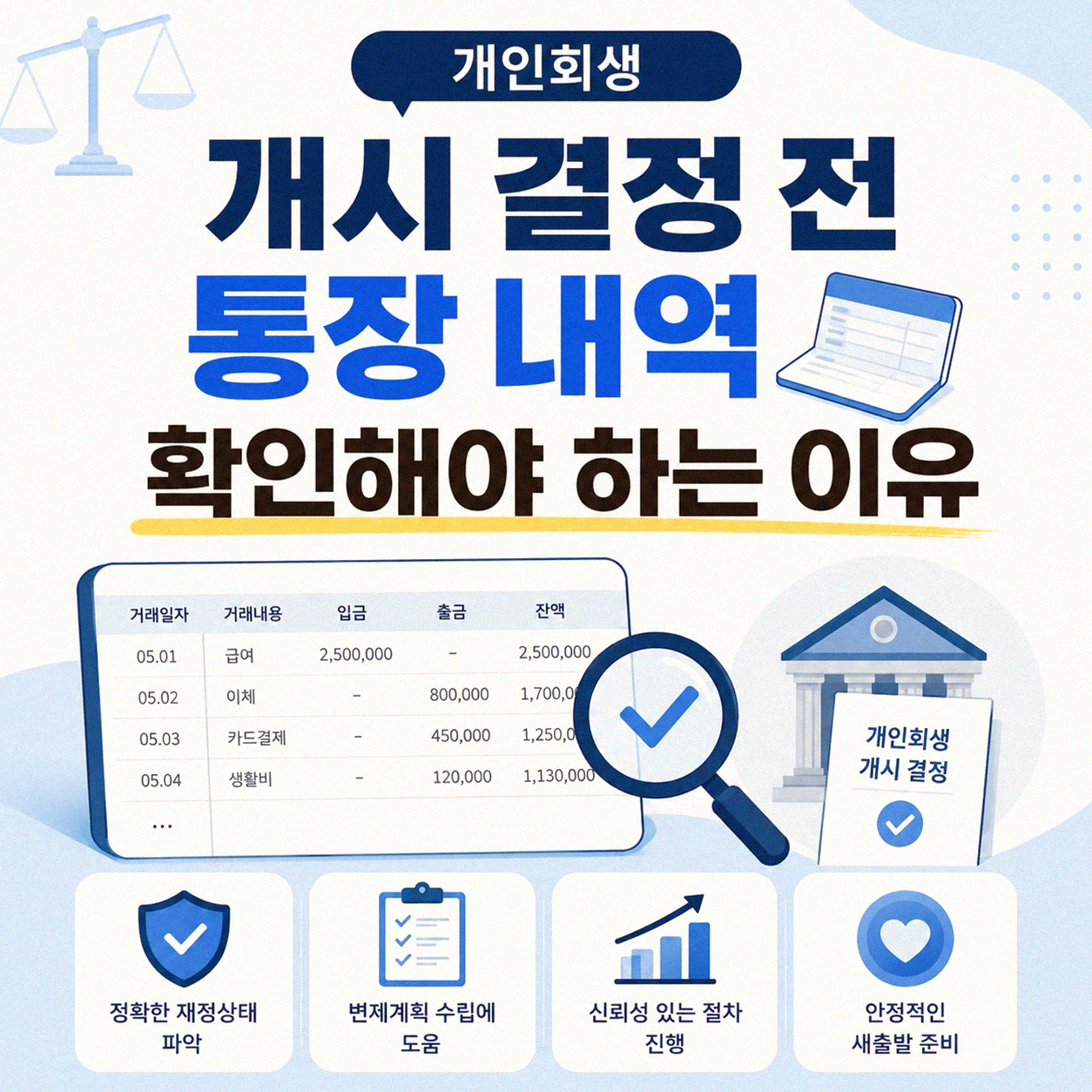 개인회생 개시 결정 전 통장 거래 내역, 어떻게 봐야 할까