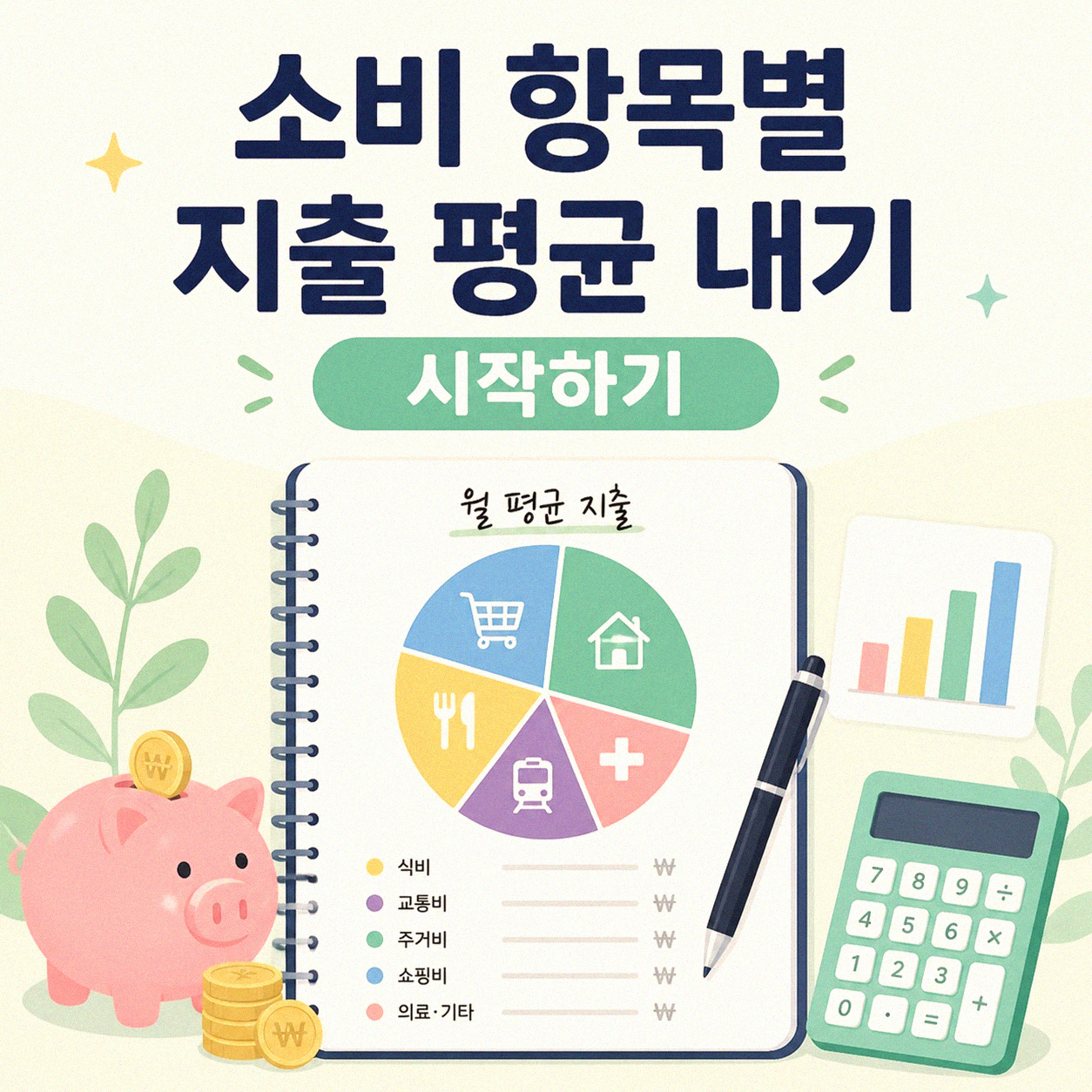 내 소비, 항목별로 평균 얼마일까