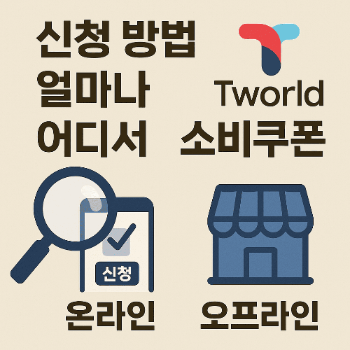 Tworld 소비쿠폰 신청 방법, 얼마나, 어디서, 온라인, 오프라인
