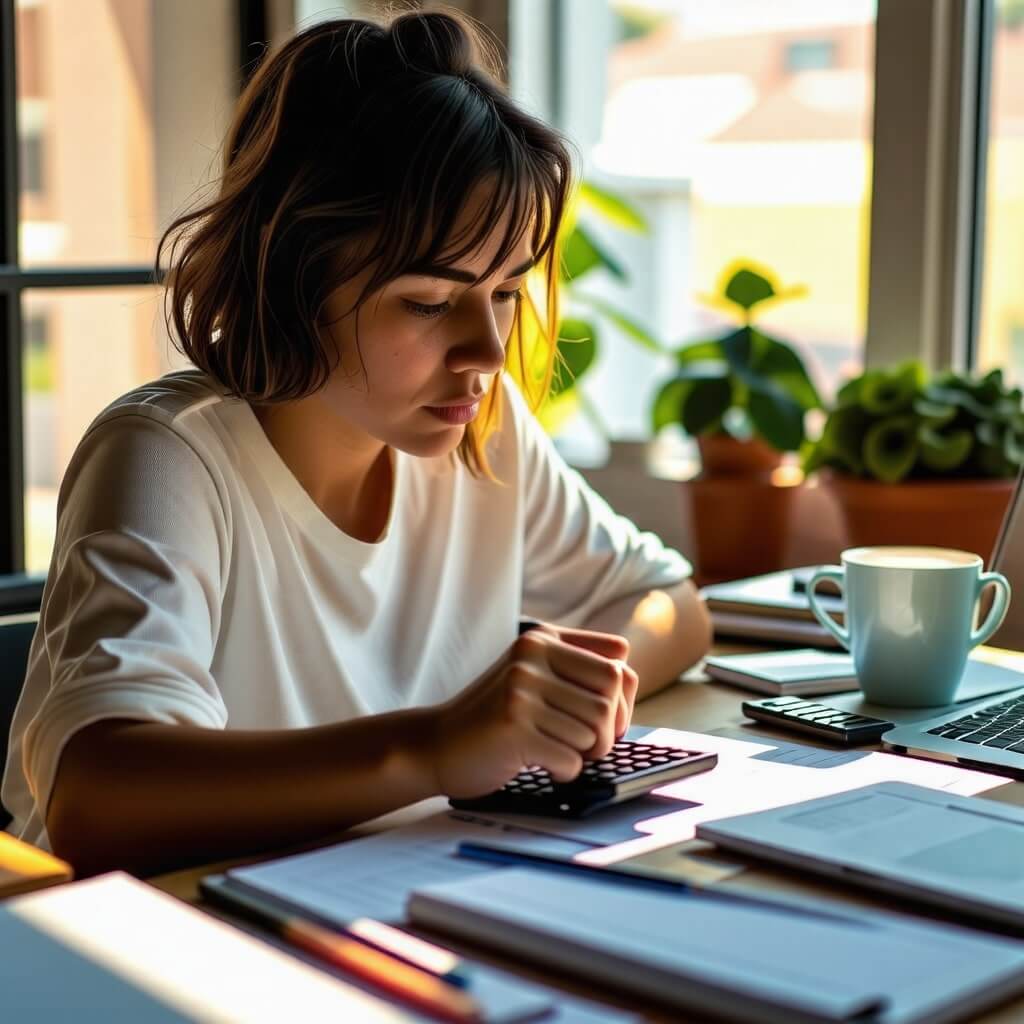 계산기-두드리는-여자