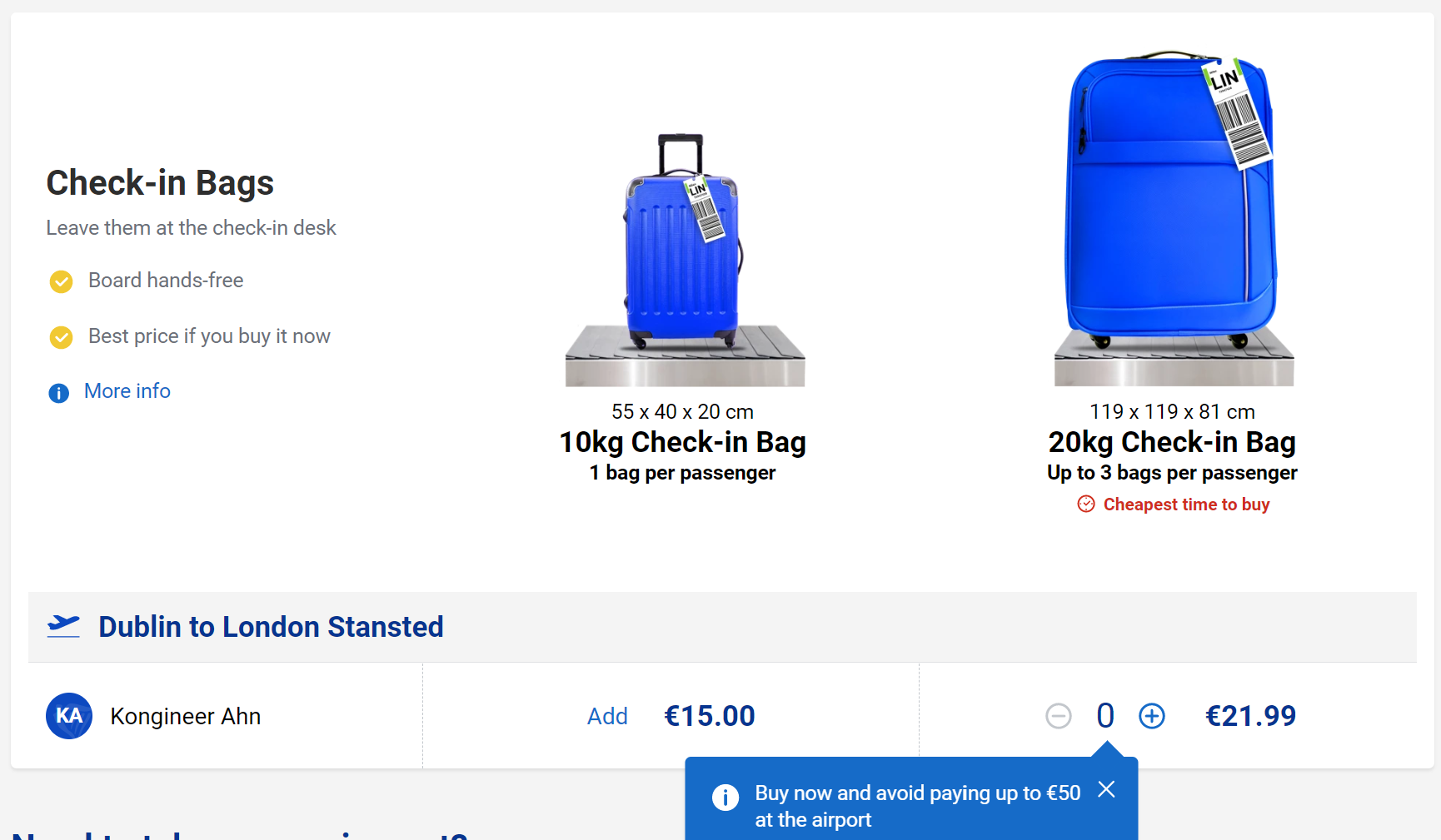 ryanair baggage