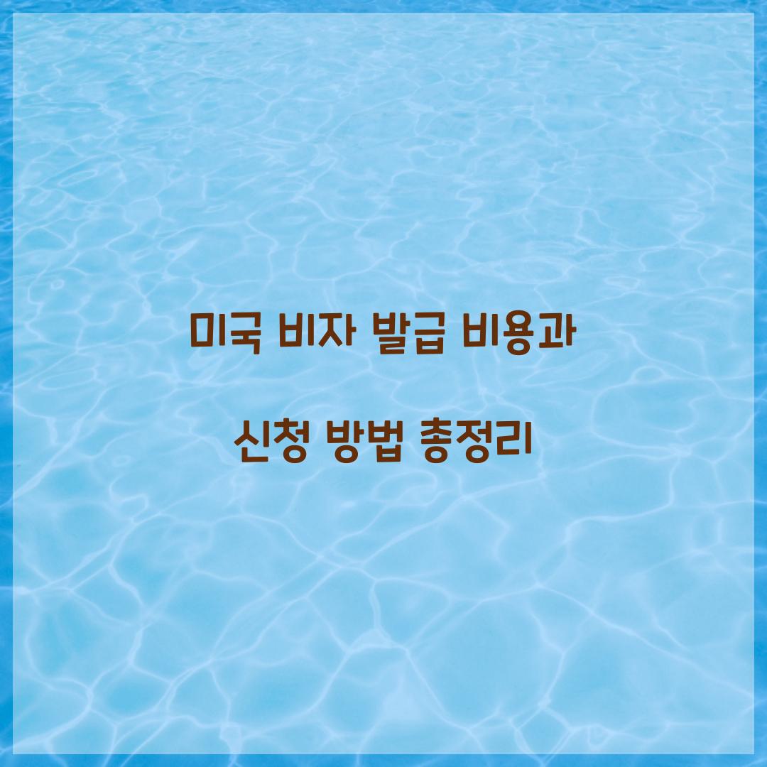 미국 비자 발급 비용