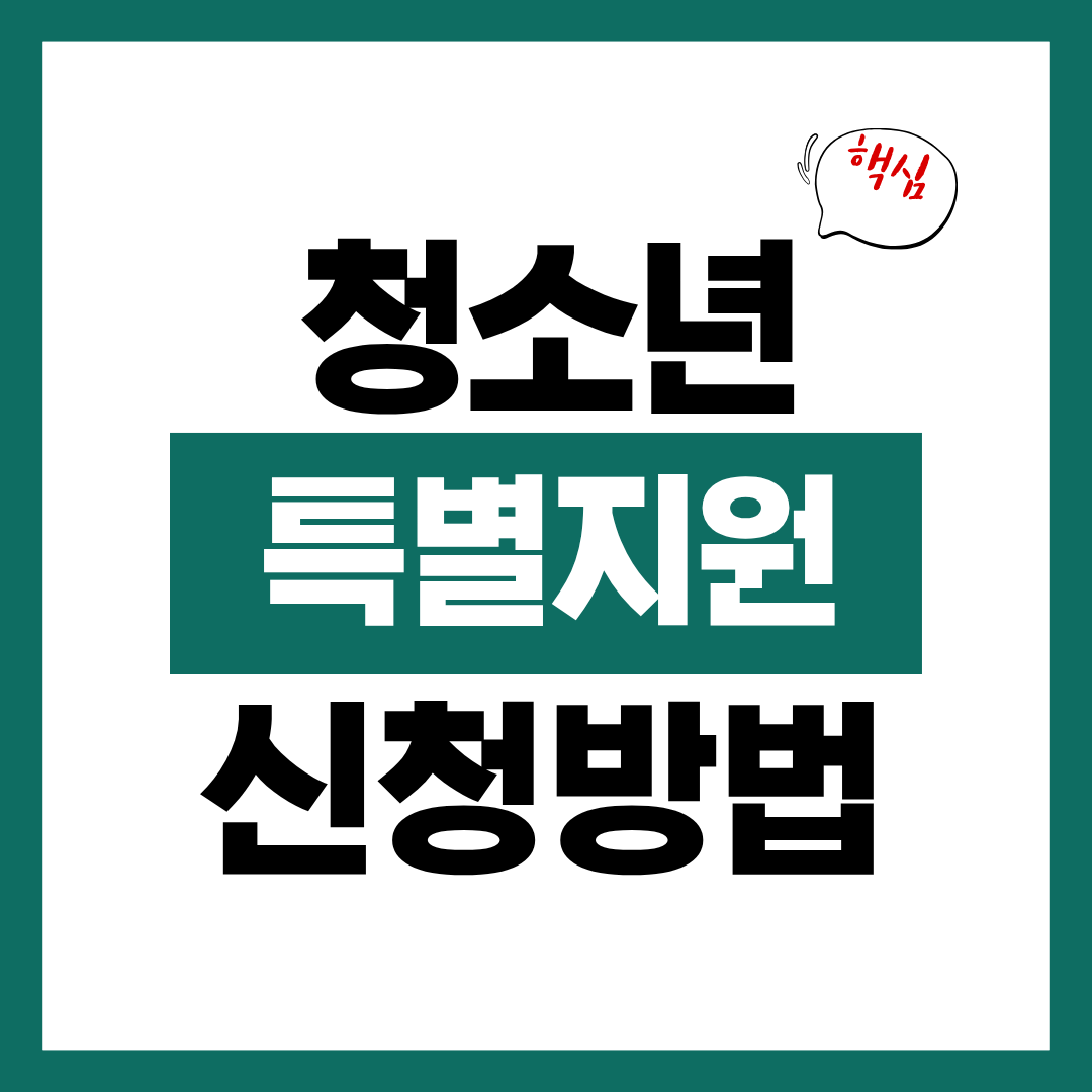 청소년 특별지원 신청자격과 신청방법 알아보고 바로 신청하기
