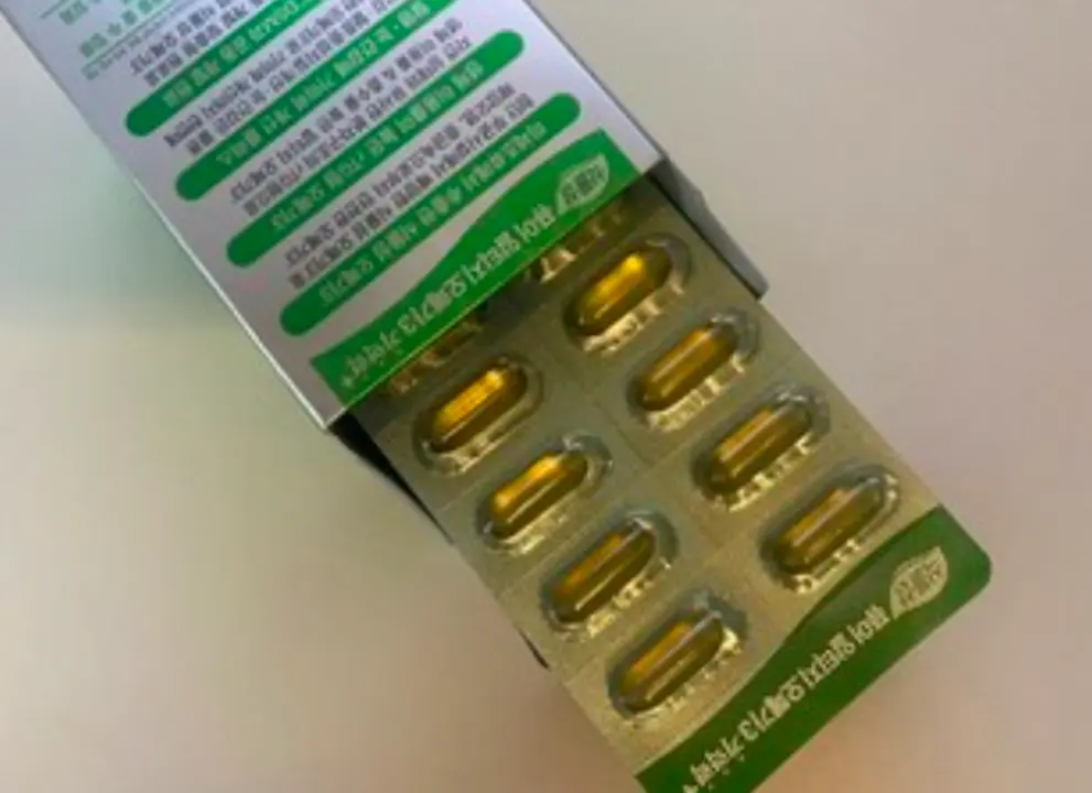 고려은단 식물성 퓨어 알티지 오메가3 기억력 플러스 상품 개봉 모습