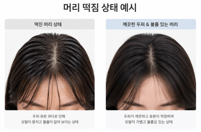 여름철 머리두피관리 떡짐