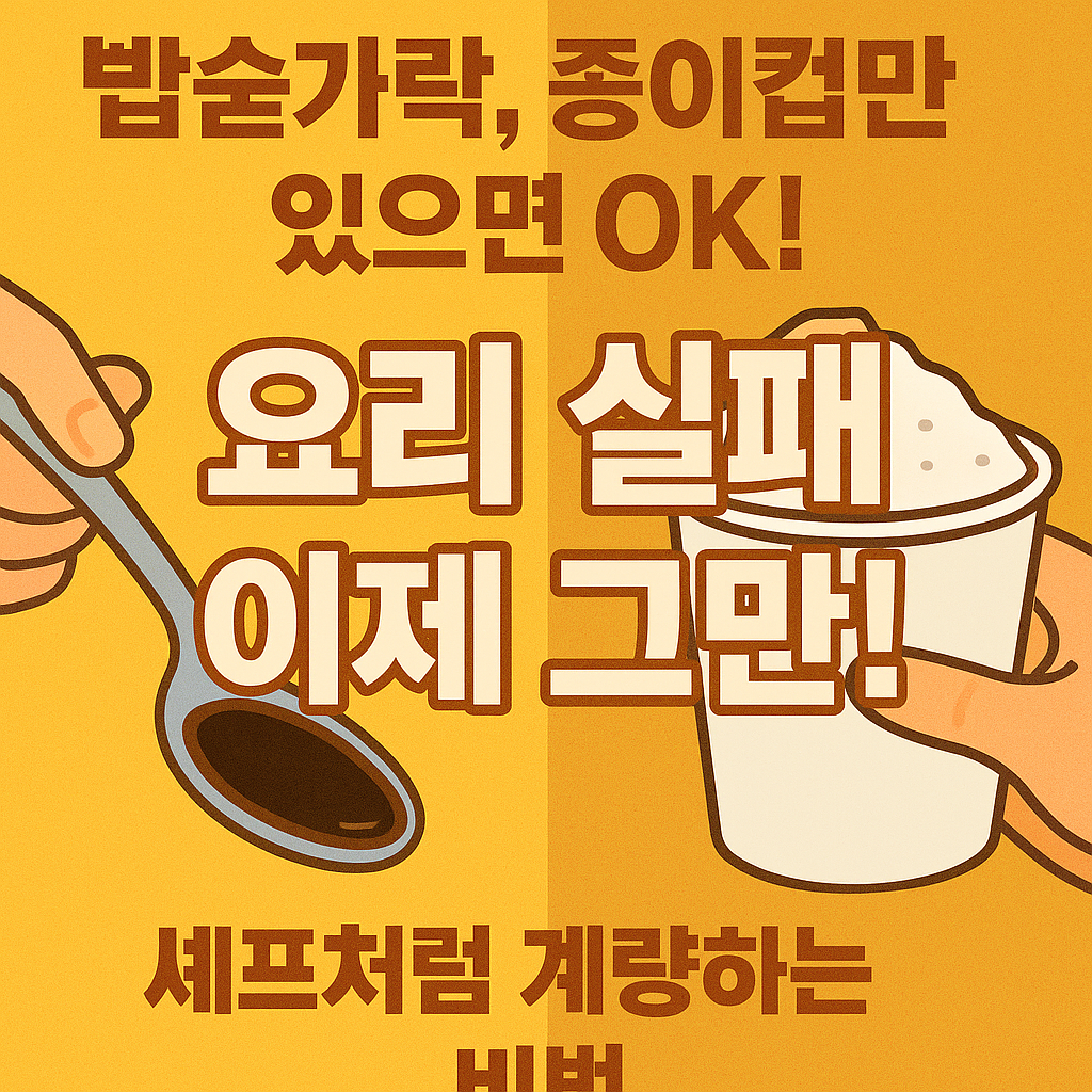 당신의 요리가 맨날 짜고 달았던 이유, '밥숟가락 계량'에 답이 있습니다.