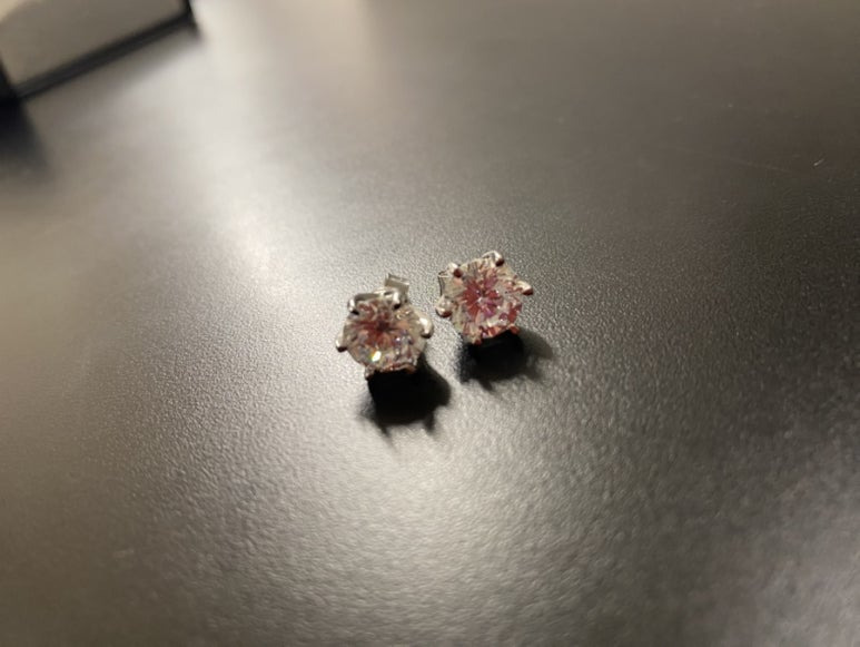 스팅 925(sting 925) 라운드 아이스 스터드 이어링 (6-프롱) Round Ice Stud Earrings (6-Prong) 9mm(3Ct) 추성훈귀걸이 추성훈이어링