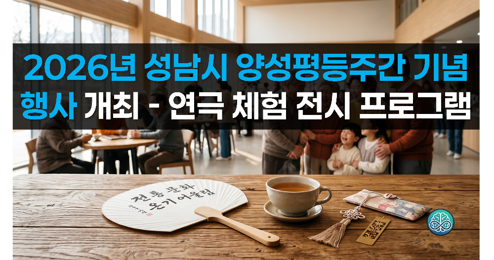 2026년 성남시 양성평등주간 기념행사 개최 - 연극 체험 전시 프로그램 총정리